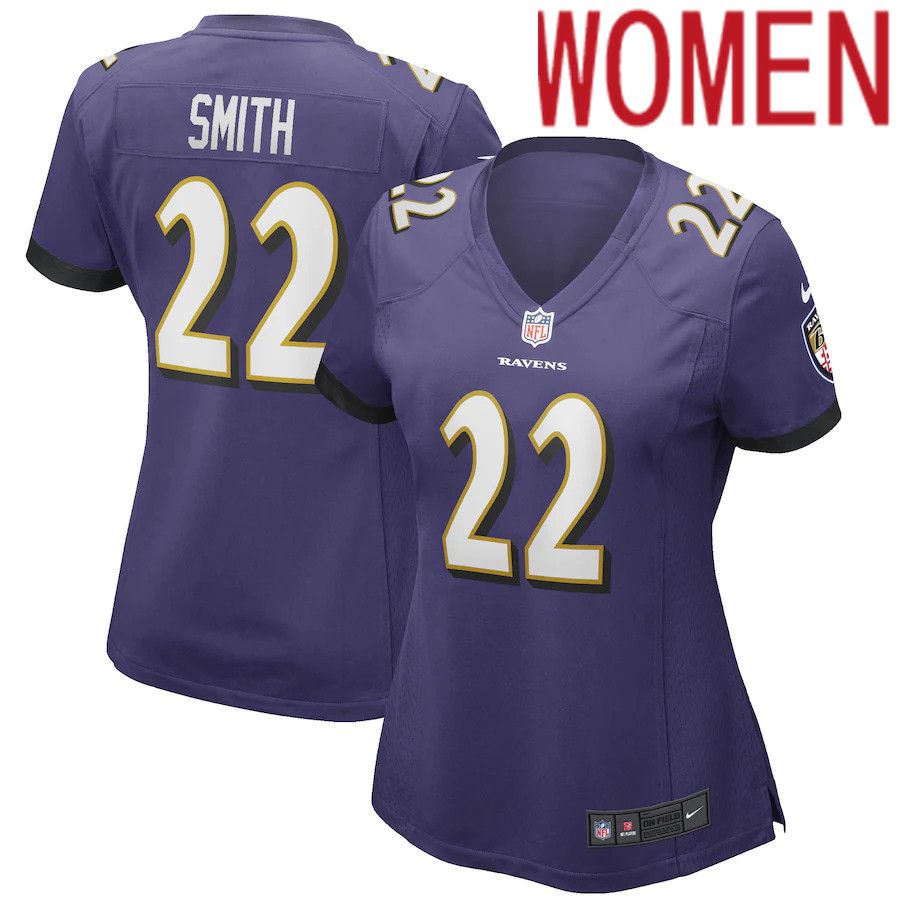 Women Baltimore Ravens #22 Jimmy Smith Nike Purple Game NFL Jersey->women nfl jersey->Women Jersey